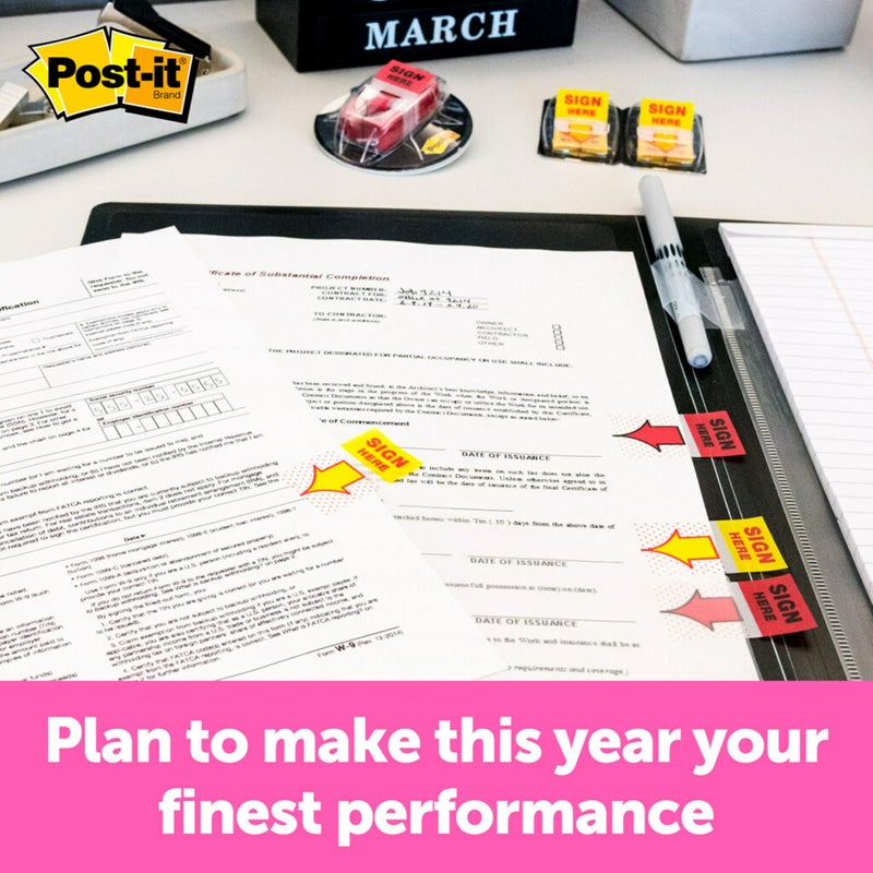 Post-it علامات بوست-إت، موقع هنا، 200/حامل مكتب عالي الحجم، 1 بوصة عرض، أصفر (680-HVSH) - Image 5