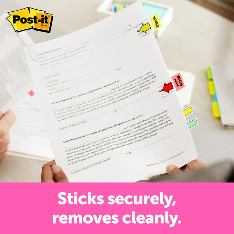 Post-it علامات بوست-إت، موقع هنا، 200/حامل مكتب عالي الحجم، 1 بوصة عرض، أصفر (680-HVSH) - Image 4