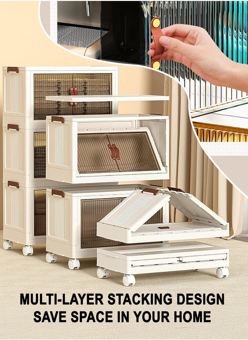 Collapsible Storage Rack Cabinet – Foldable Multi-Layer Shelf Organizer with Wheels, Transparent Doors, Heavy-Duty Storage Cupboard for Home, Kitchen, Office, Bedroom, Bathroom, Wardrobe, Closet, Display Shelf Almira – Available in 3, 4 & 5 Layers with Multiple Sizes - pzsku/Z80D353BE63E70B6C06FCZ/45/_/1740235290/46e73f63-4a15-402f-bee0-bc94172f2332