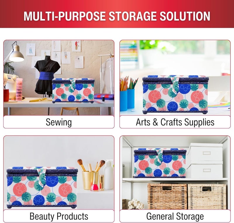 SINGER سلة خياطة 07230 مع مجموعة خياطة، إبر، خيط، دبابيس، مقص، وملحقات، فلورنسا - Image 3