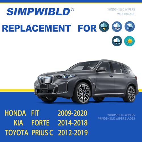 SIMPWIBLD 2 Factory Wiper Blades Replacement For 2009-2020 Honda Fit / 2011-2016 Hyundai Elantra Original Equipment Windshield Wiper Blades Set 28"+14" (Set of 2) U/J HOOK - Image 2