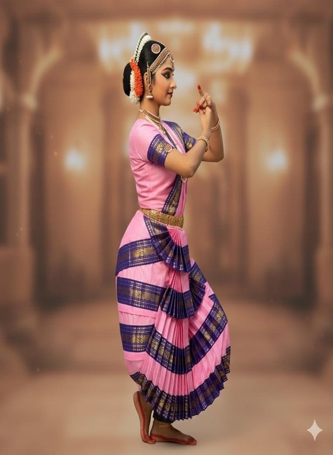 TWINKLE TOTS - All Bharatnatyam Dance Premium Costume For Girls, Dancer/Functions/Theme - Image 3