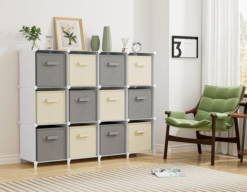 HOMIDEC Closet Organizer, 12-Cube Closet Organizers and Storage, Portable Closet Shelves, Clothing Storage (White) - Image 4