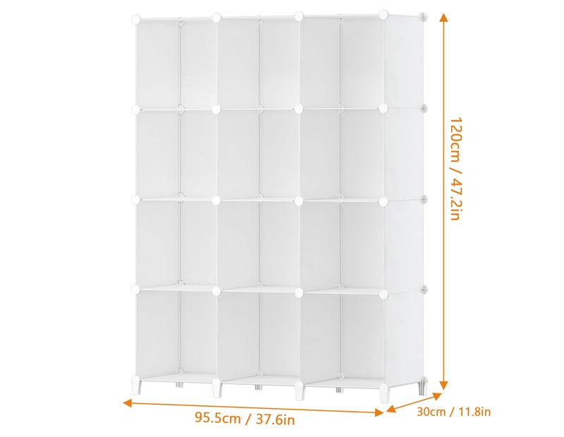HOMIDEC Closet Organizer, 12-Cube Closet Organizers and Storage, Portable Closet Shelves, Clothing Storage (White) - Image 5