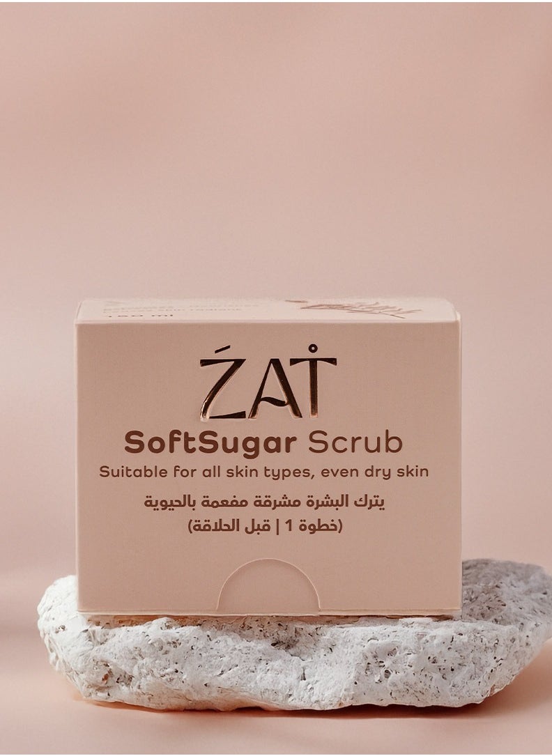 Zat - Soft Sugar Scrub, All Skin Types Body Scrub, Suitable for Dry Skin , Exfoliates|Nourishes|Refreshes , 150ML - Image 1