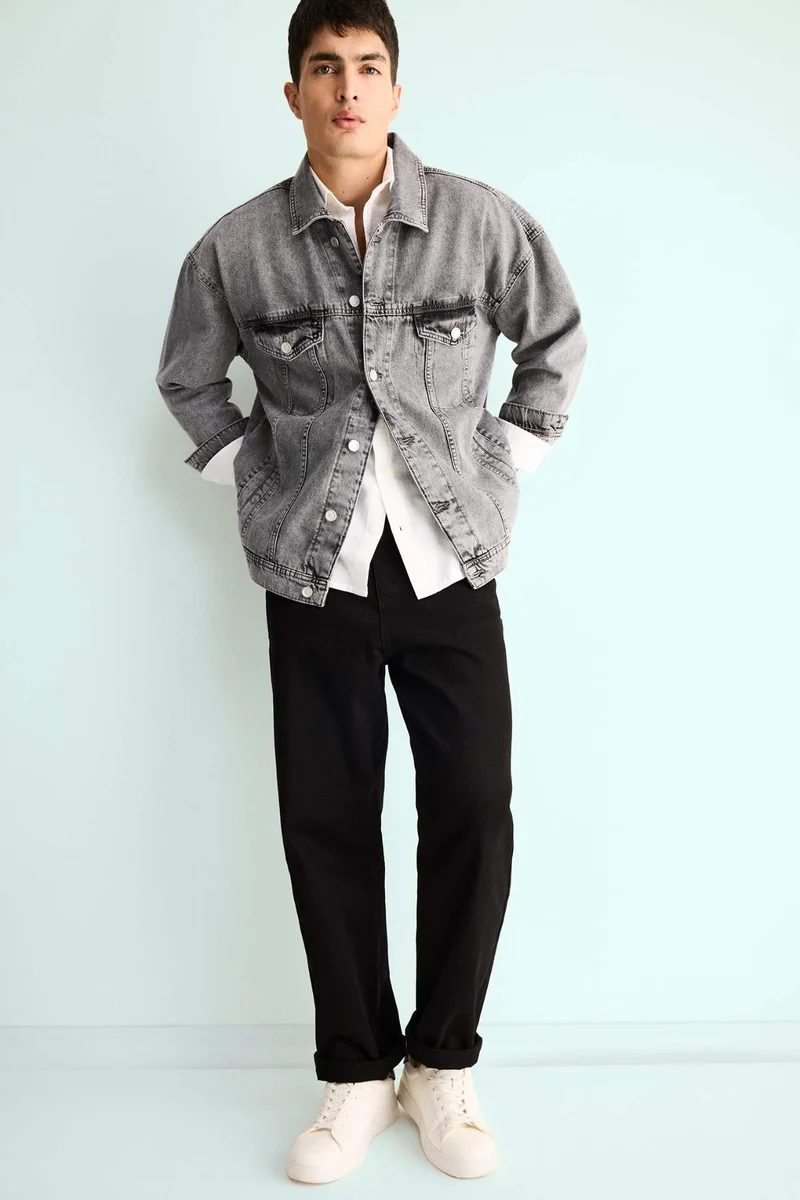 Defacto  Cotton Baggy Fit Wide Leg Jeans for Men | Best Price UAE