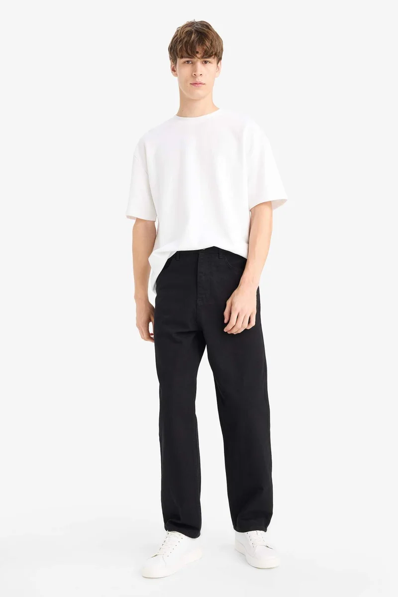 Defacto  Cotton Baggy Fit Wide Leg Jeans for Men | Best Price UAE