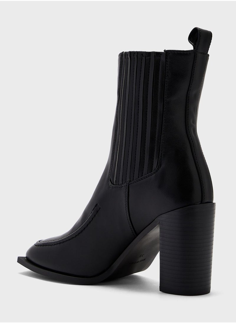 ELLA - Block-Heel Ankle Boots - Image 1
