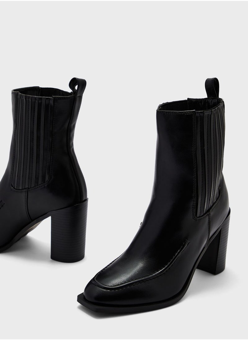 ELLA - Block-Heel Ankle Boots - Image 1