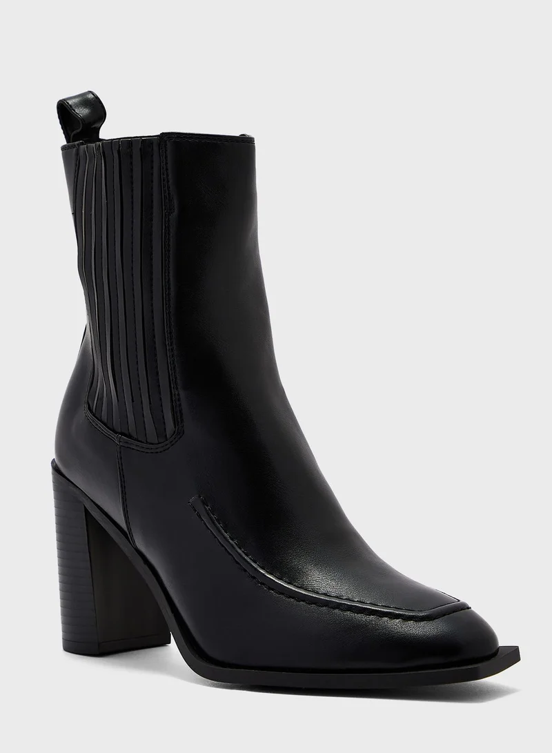 ELLA Block-Heel Ankle Boots