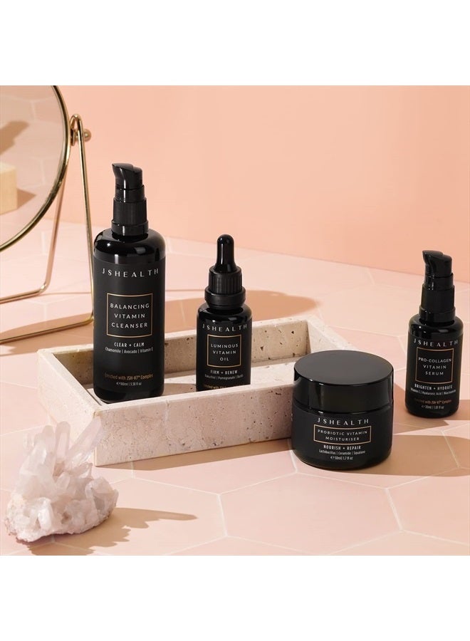 JSHealth سيروم فيتامين سي للوجه - سيروم حمض الهيالورونيك المشرق - سيروم فيتامين سي المضاد للشيخوخة للوجه - سيروم مرطب للوجه مع النياسيناميد - Image 3