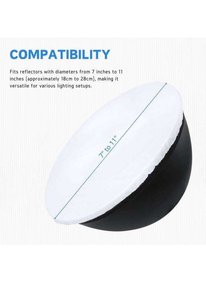 fotoconic Fotoconic 7" to 11" Soft White Diffuser Sock for Standard Reflector / 27cm Sparkler Reflectors - Image 2