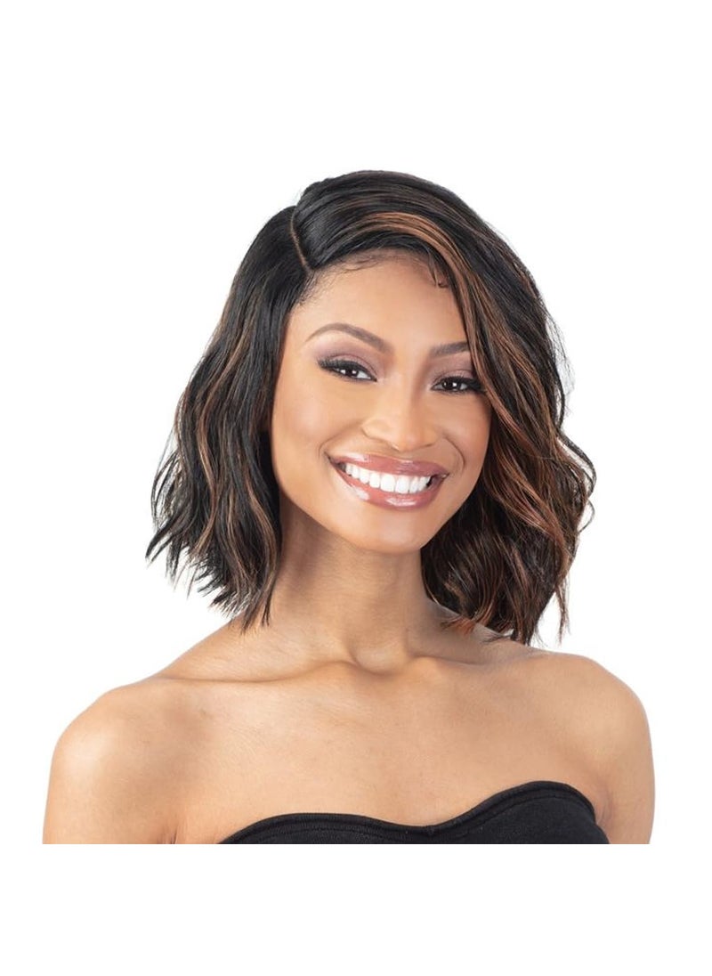 FREE TRESS Shake N Go Organique Bob Life Synthetic HD Lace Front Wig  MARION Color1B OFF BLACK 