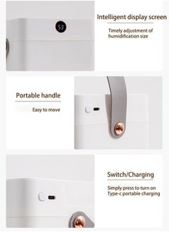 Arabest Air Humidifier, 3L Portable Cool Mist Humidifiers Auto Shut-Off USB Desk Humidifier with Warm Night Light and Dual Nozzle Design, Suit for Bedroom Travel Office (White)  - Image 5