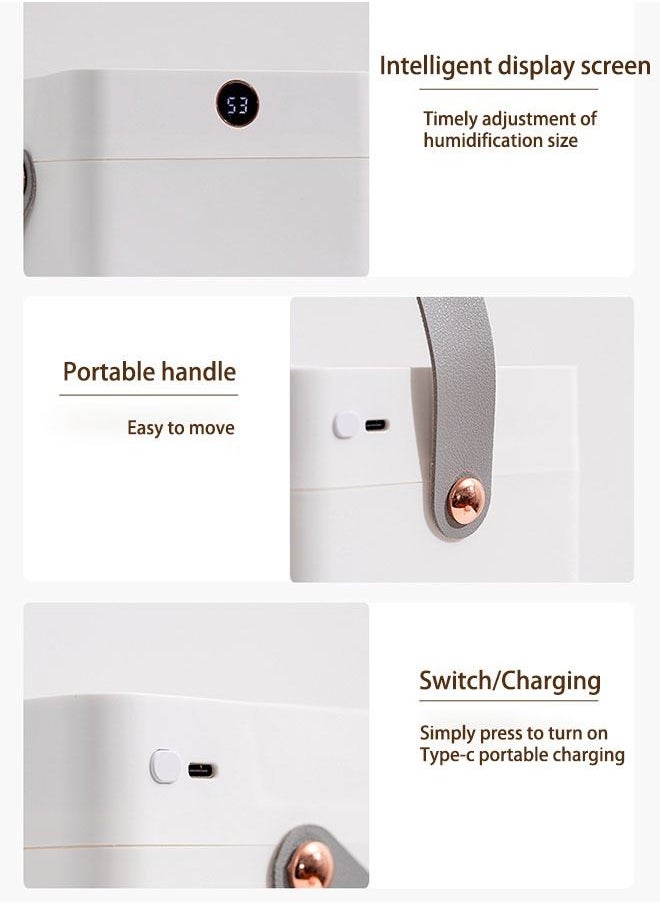 Arabest Air Humidifier, 3L Portable Cool Mist Humidifiers Auto Shut-Off USB Desk Humidifier with Warm Night Light and Dual Nozzle Design, Suit for Bedroom Travel Office (White)  - Image 5