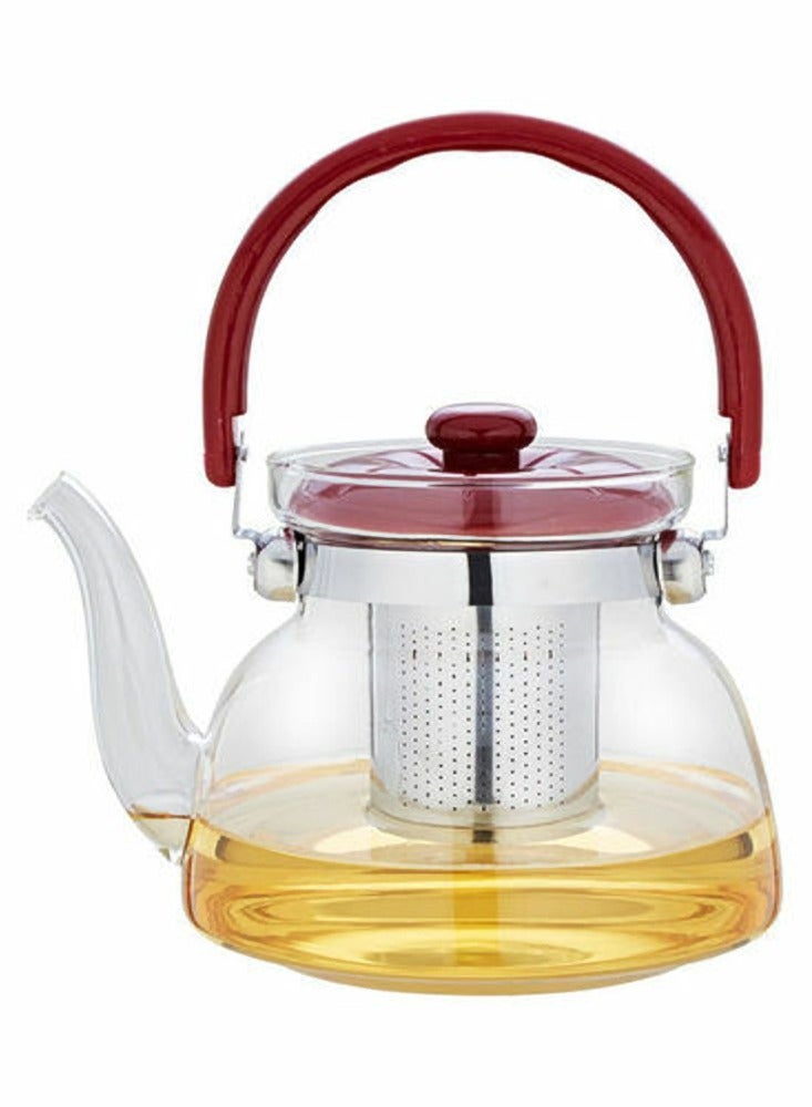 BASURRAH Clear Heat Resistant Glass Tea Coffee Pot with Infuser Fire Pitcher 0.6L 1.2L 1.4L 1.6L for Daily Use Home and Outdoor - Image 3