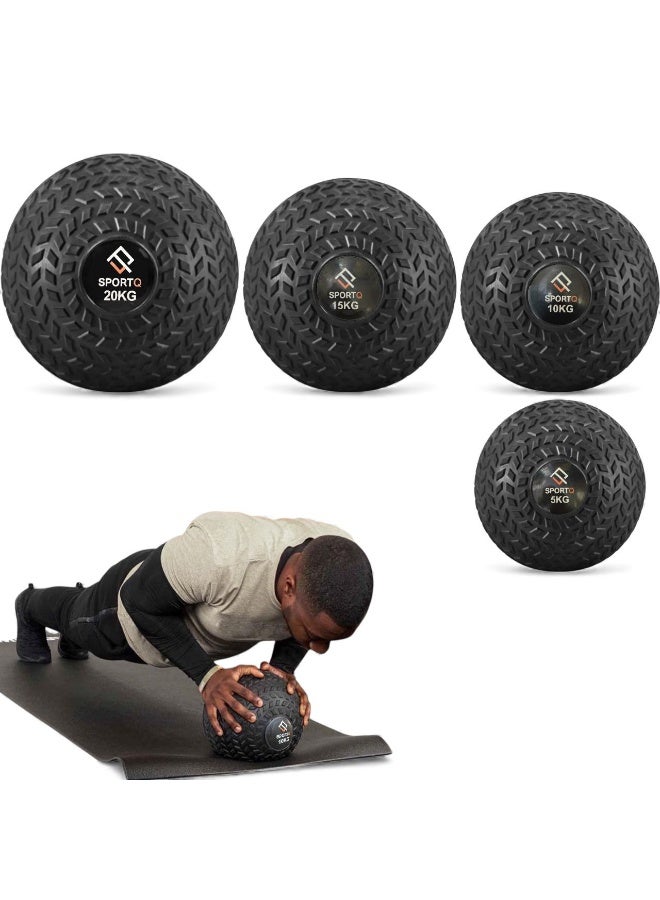 SportQ Dead Bounce Slam Rubber Ball for Strength and Conditioning Exercise, Core Training, Squats, Lunges, Plyometric Ball with Grooved Surface, Multi Use - Image 1