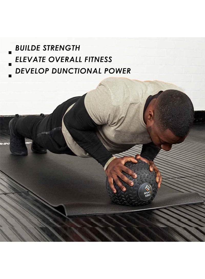 SportQ Dead Bounce Slam Rubber Ball for Strength and Conditioning Exercise, Core Training, Squats, Lunges, Plyometric Ball with Grooved Surface, Multi Use - Image 4
