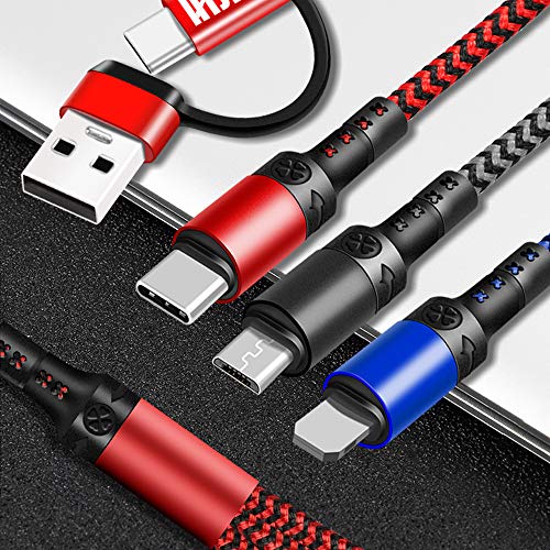LHJRY Travel Essentials, USB C Multi Charging Cable[3Pack 4ft] 6 in 1 USB A/C to USB C/Micro USB/i-P Connector Multiple Charger Cord for Cell Phone/IP/Galaxy/PS/iPads and More - Image 5