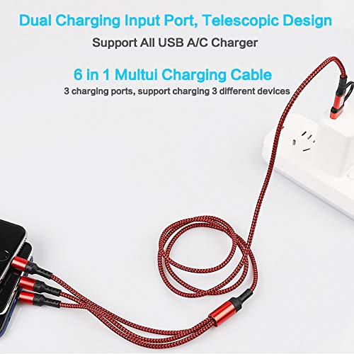 LHJRY Travel Essentials, USB C Multi Charging Cable[3Pack 4ft] 6 in 1 USB A/C to USB C/Micro USB/i-P Connector Multiple Charger Cord for Cell Phone/IP/Galaxy/PS/iPads and More - Image 4