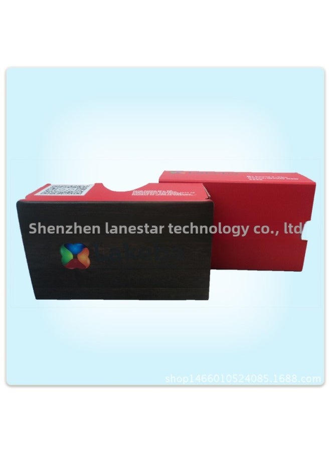Generic Export Quality Google Cardboard VR 2 Generation | 45mm Focal Length Lenses Google Glasses-Color:Red  - Image 1