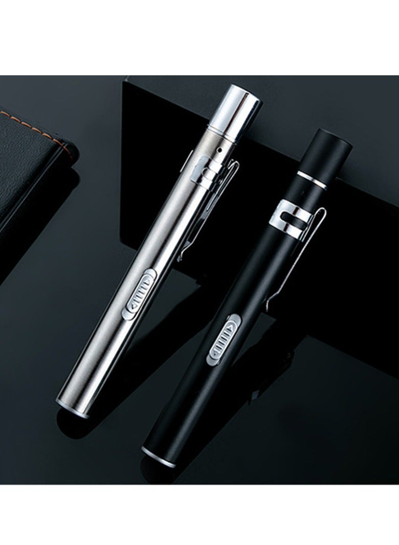 Rechargeable Penlight, Portable And Durable Mini Medical Handy Flashlight, Dual Light Source LED Stainless Steel Nursing Pen Light For Students Doctors Nurses, (1pc, Black) - Image 4