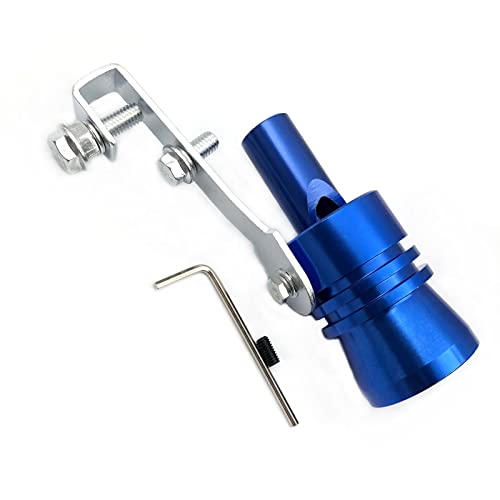 DEVMO 2pcs XL Size Aluminum Alloy Universal Turbo Sound Exhaust Muffler Pipe Whistle Car Roar Maker Blue - Image 2
