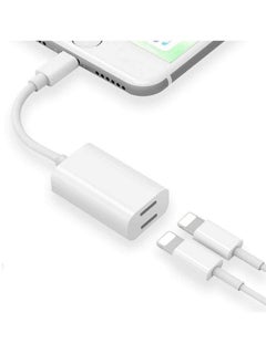 esbeecables Iphone Adapter and Splitter 2 in 1 Dual Lightning Headphone Jack Aux Audio and Charge Adapter Dongle for Iphone  - Image 1