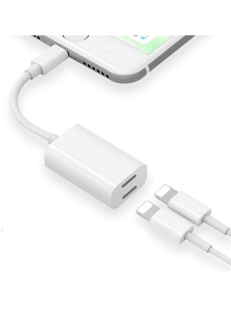esbeecables - Iphone Adapter and Splitter 2 in 1 Dual Lightning Headphone Jack Aux Audio and Charge Adapter Dongle for Iphone - Image 1