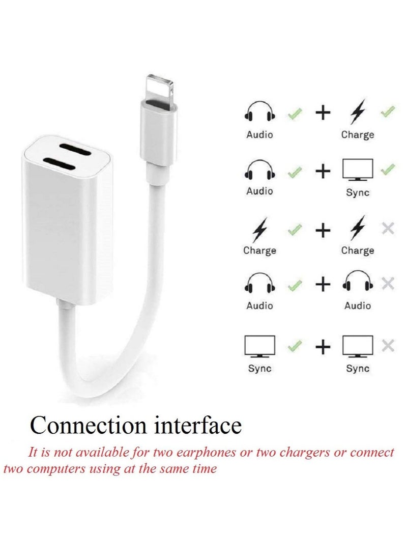 esbeecables - Iphone Adapter and Splitter 2 in 1 Dual Lightning Headphone Jack Aux Audio and Charge Adapter Dongle for Iphone - Image 1