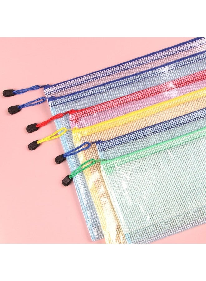 Transparent File Bag  A4 Office Supplies Mesh Zipper Bag Stationery Pvc Waterproof Satchel Test Paper Information Bag - Image 4