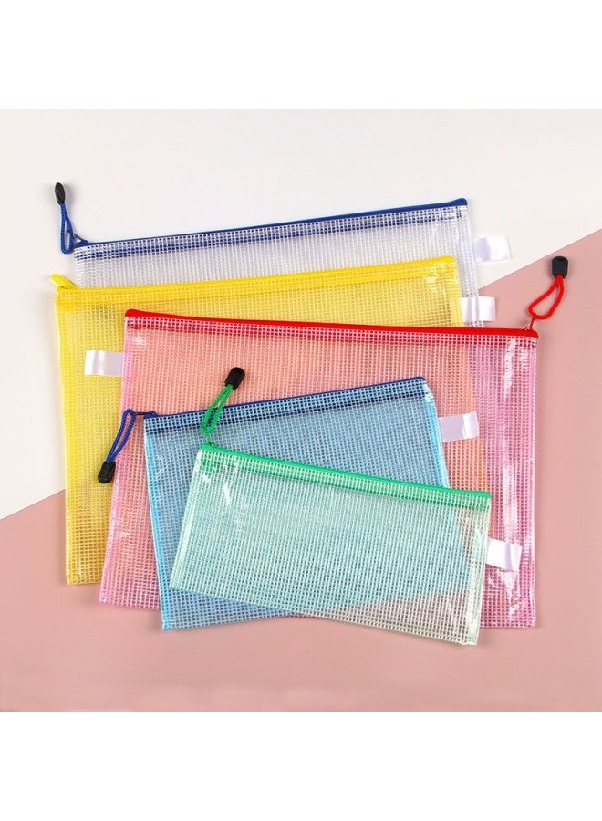 Transparent File Bag  A4 Office Supplies Mesh Zipper Bag Stationery Pvc Waterproof Satchel Test Paper Information Bag - Image 2