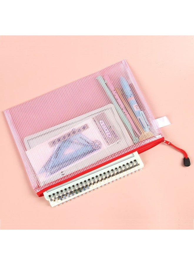 Transparent File Bag  A4 Office Supplies Mesh Zipper Bag Stationery Pvc Waterproof Satchel Test Paper Information Bag - Image 3