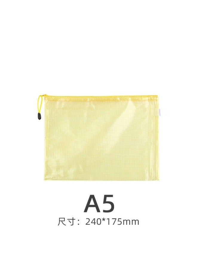 Transparent File Bag  A4 Office Supplies Mesh Zipper Bag Stationery Pvc Waterproof Satchel Test Paper Information Bag - Image 1