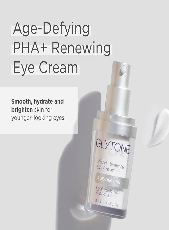 Glytone Age-Defying PHA+ Renewing Eye Cream for Wrinkles| Anti aging Under Eye Cream with Hyaluronic Acid Peptides| Targets Puffiness, Bags, Wrinkles & Dark Circles| Brightening Moisturizer| 0.5 Fl oz - Image 2