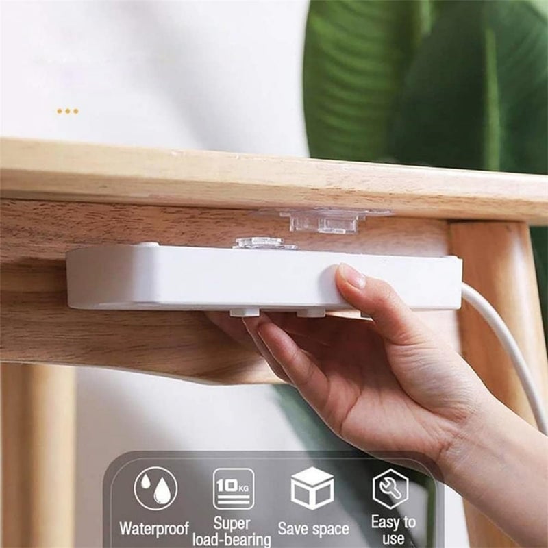 Double-Sided Adhesive Wall Hooks 10 Pairs, Waterproof and Oilproof Reusable Seamless Hooks, Heavy Duty Self-Adhesive Wall Hook for Kitchen Bathroom Office, Without Punching - Image 4