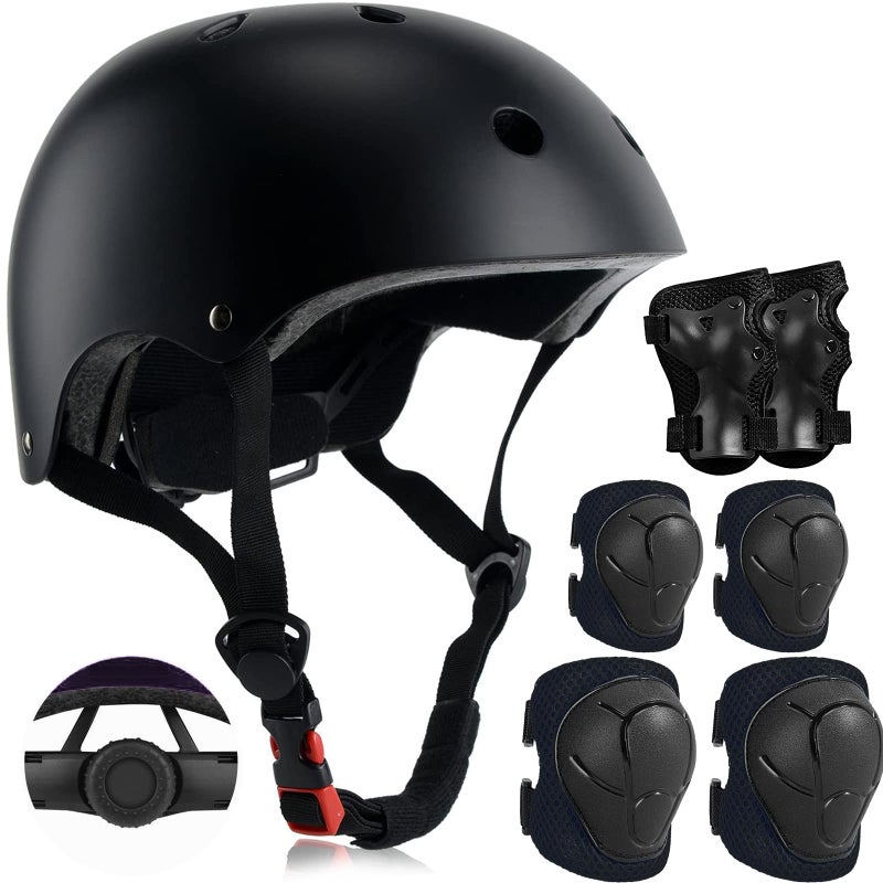 Adjustable Kids Helmet with Knee Pad Elbow Pads Wrist Guards Toddler Bike Helmets for Ages 35 58 814 Years Perfect for Skating Biking Cycling and Skateboard for Boys and Girls