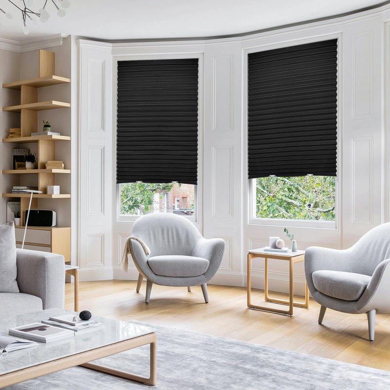 Touri 6 Packs Blackout Blinds, Temporary Blinds for Windows, Easy to Cut and Install, Window Shade 36" W x 72" L, Black Out Window Cover with 12 Clips, Black - Image 3