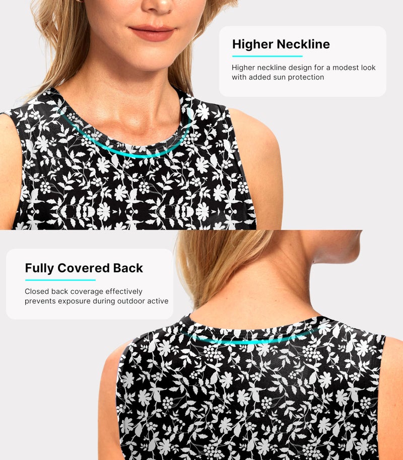 Viodia High Neck Tankini Tops for Women Modest Swim Shirts with Bra Swimsuits Tank Only Bathing Suit Top No Bottom - Image 5