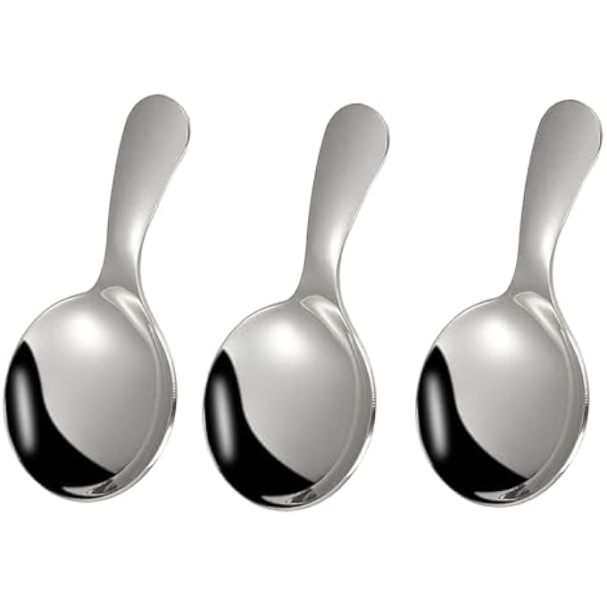 ريحني 3 قطع من الفولاذ المقاوم للصدأ بمقبض قصير الملاعق ملعقة صغيرة قصيرة المقبض توابل شاي ملعقة قهوة ملعقة شاي ملعقة قهوة ملعقة توابل السكر للمطبخ 3 - Image 2