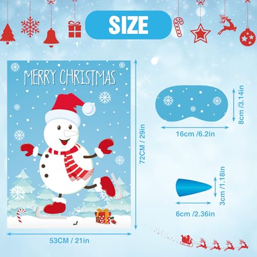 ASTARON Pin The Snowman Nose Christmas Pin The Tail Party Games Activities for Kids 36 Stickers Christmas Party Decorations School Classroom Activities - Image 5