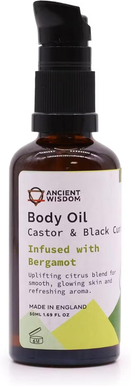 Organic Body Oil Rejuvenating Carrot Orange Essential Oil Blend 50ml 37x117cm Natural Skincare with Castor Black Cumin Oil