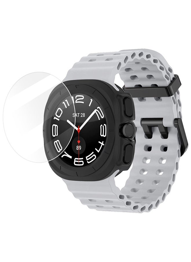 CATANES - (for Samsung Galaxy Watch 7 Ultra) 3 Packs Silicone Band, Case and Screen Protector, Soft Ocean Silicone Sport Strap Replacement Accessory - Image 1