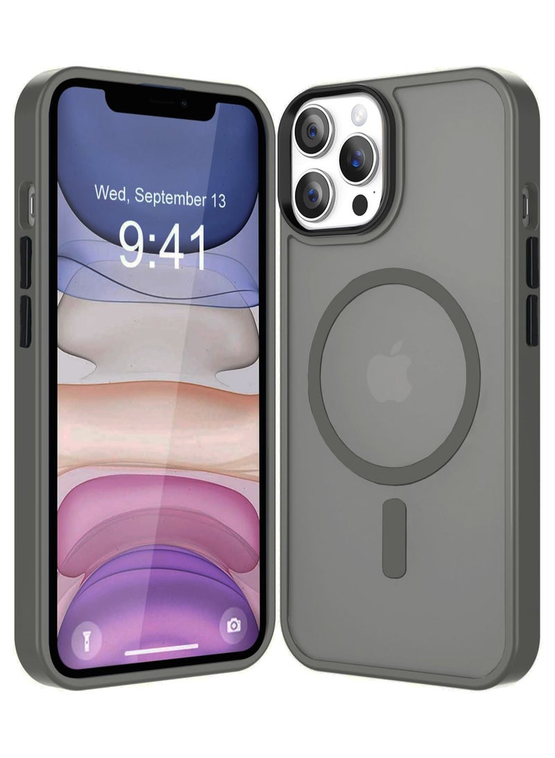 Magnetic Case For iPhone 14 Pro 6.1 Case Compatible with MagSafe Military Grade Protection Shockproof Translucent Matte Case Anti Scratch Shockproof Phone Case (Titanium)