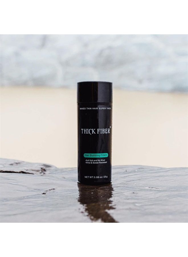 THICK FIBER Hair Building Fibers for Bald Spots & Thinning Hair (LIGHT BROWN) - 25g Bottle - Conceals Hair Loss in Seconds - Hair Fibers for Men & Women - Image 2