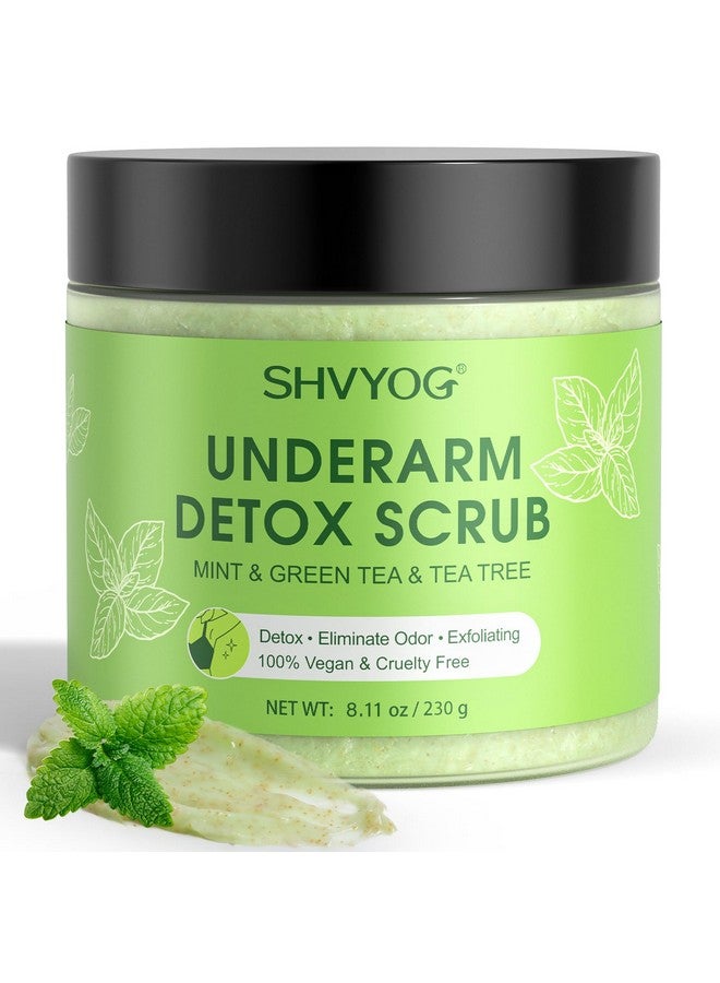 SHVYOG Underarm Detox Scrub, Green Tea Armpit Detox Scrub with Mint and Tea Tree, Natural Underarm Scrub for Armpit Detoxifying, Odors Eliminating, Exfoliating and Smoothing 8.11 Oz - Image 1