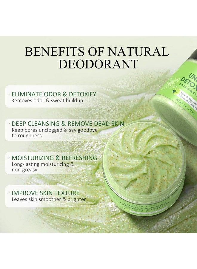 SHVYOG Underarm Detox Scrub, Green Tea Armpit Detox Scrub with Mint and Tea Tree, Natural Underarm Scrub for Armpit Detoxifying, Odors Eliminating, Exfoliating and Smoothing 8.11 Oz - Image 3