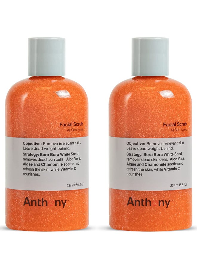 Anthony Facial Scrub 8 Fl Oz Contains Aloe Vera Sand Algae Chamomile Vitamin C Soothes Protects Refreshes and Removes Dead Skin Cells 2 pack - Image 3