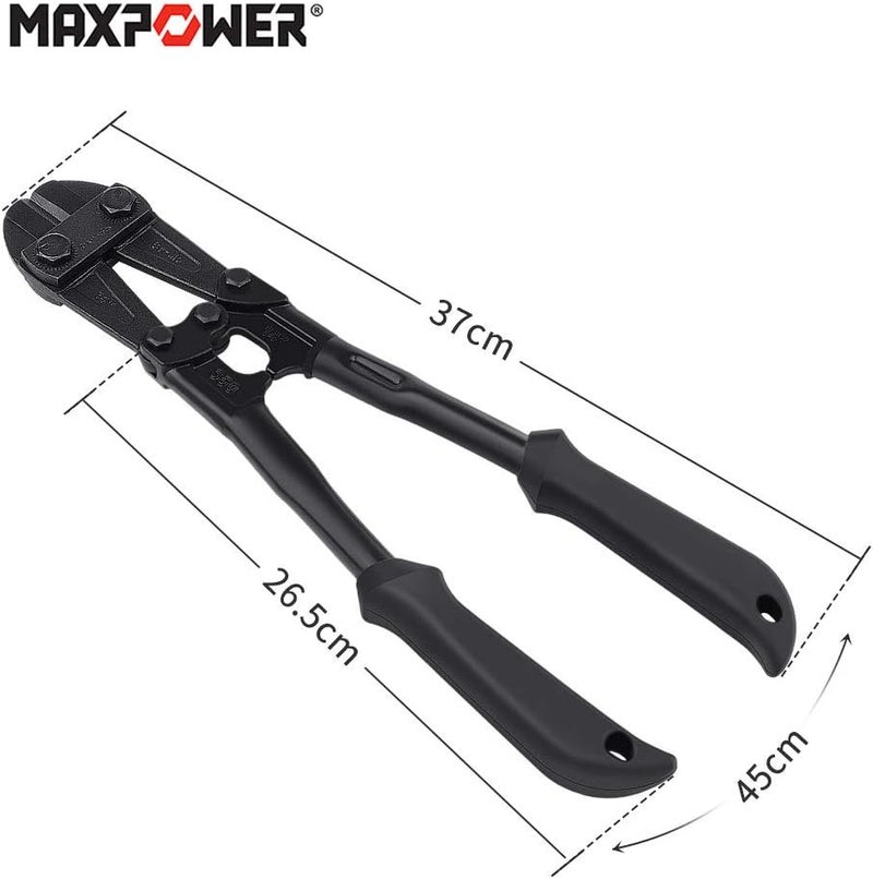 Max Power 14-Inch Heavy Duty Bolt Cutter, Hardened Chrome Molybdenum Steel Blade, Ergonomic Rubber Handle - Image 5