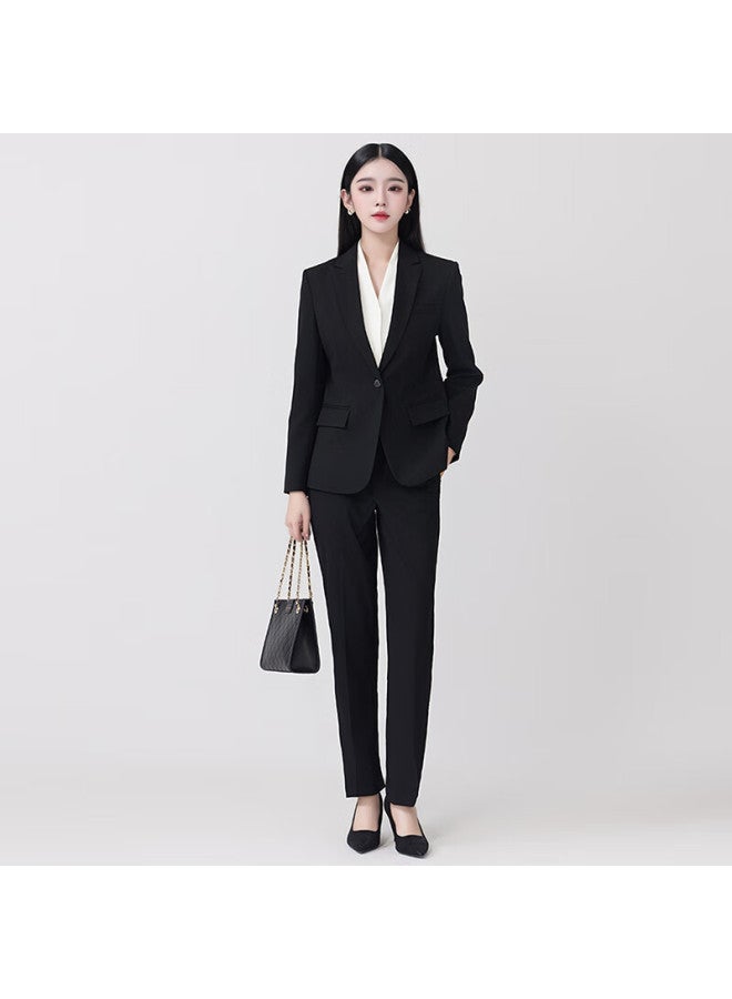 Teluoman Non-iron Single Button Suit Set Women's Professional Wear Women's Ol Style Interview Formal Wear College Student Business Work Suit - Image 3